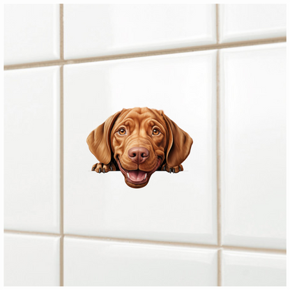 Brown Dog Labrador Smiling Face Vinyl Sticker Decal
