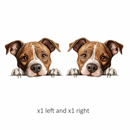 Brown Dog Bulldog Face Close Up Vinyl Sticker Decal