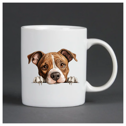 Brown Dog Bulldog Face Close Up Vinyl Sticker Decal