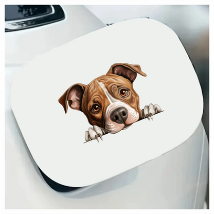 Brown Dog Bulldog Face Close Up Vinyl Sticker Decal