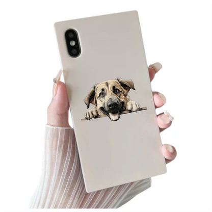 Tan Dog Happy Face Drawing Vinyl Sticker Decal