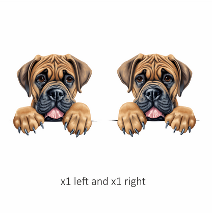 White Helmet Dog Bulldog Back Vinyl Sticker Decal