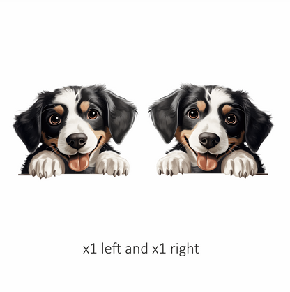 Black White Dog Puppy Cartoon Vinyl Sticker Decal