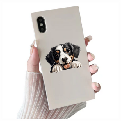 Black White Dog Puppy Cartoon Vinyl Sticker Decal