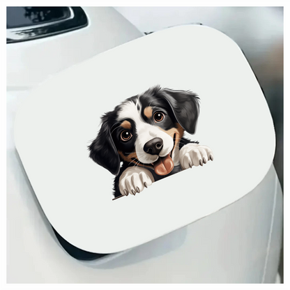 Black White Dog Puppy Cartoon Vinyl Sticker Decal