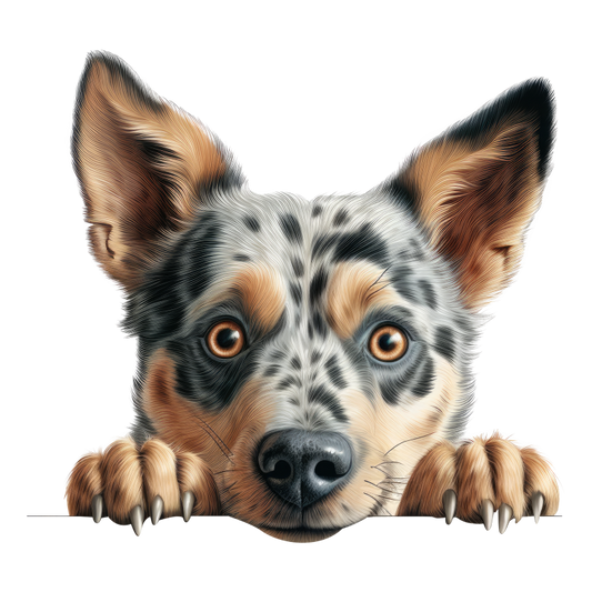 Blue Dog Australian Cattle Curious Vinyl Sticker Decal