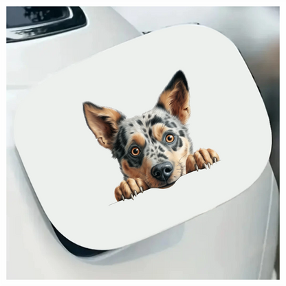 Blue Dog Australian Cattle Curious Vinyl Sticker Decal