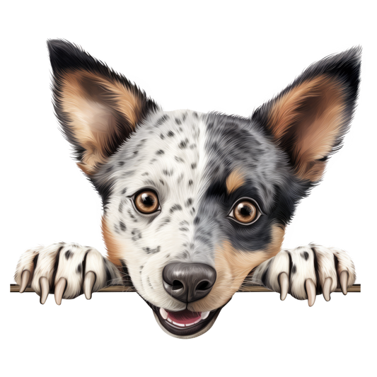 Black White Dog Cattle Blue Vinyl Sticker Decal
