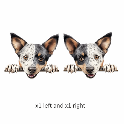 Black White Dog Cattle Blue Vinyl Sticker Decal