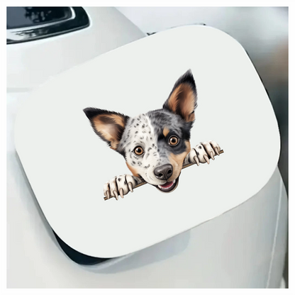 Black White Dog Cattle Blue Vinyl Sticker Decal