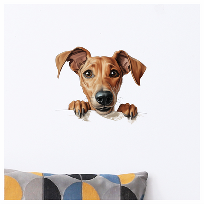 Brown Dog Cartoon Illustration Sticker Vinyl Sticker Decal