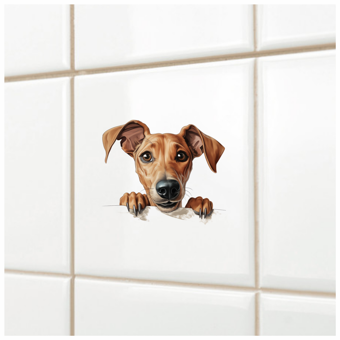 Brown Dog Cartoon Illustration Sticker Vinyl Sticker Decal