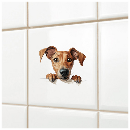 Brown Dog Cartoon Illustration Sticker Vinyl Sticker Decal