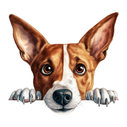 Brown White Dog Terrier Face Vinyl Sticker Decal