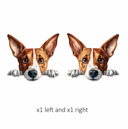 Brown White Dog Terrier Face Vinyl Sticker Decal