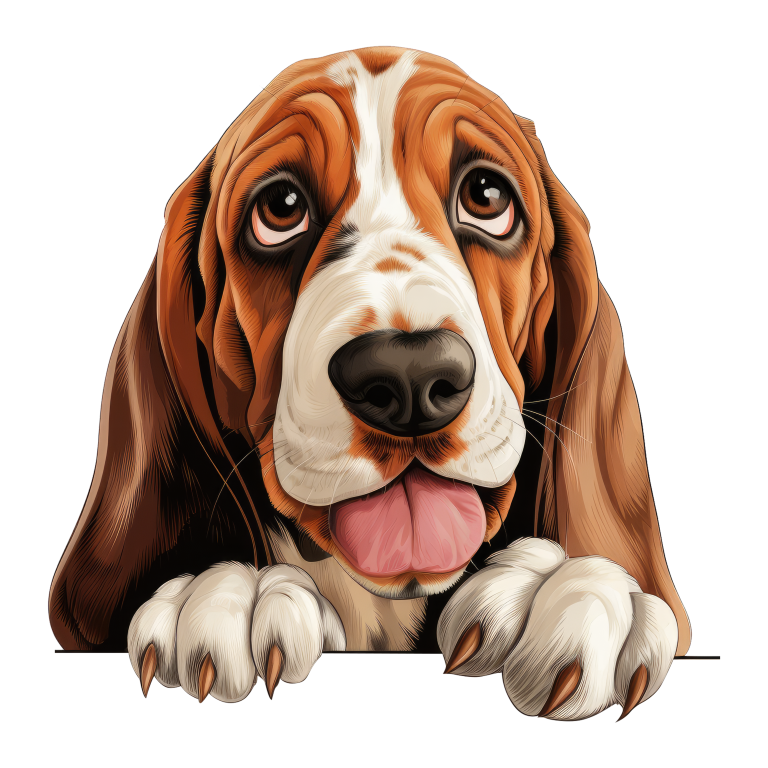 Brown Dog Basset Hound Cute Vinyl Sticker Decal