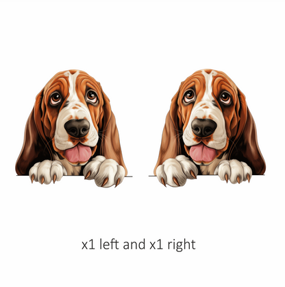 Brown Dog Basset Hound Cute Vinyl Sticker Decal