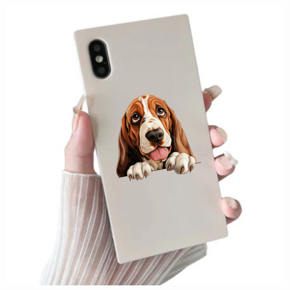 Brown Dog Basset Hound Cute Vinyl Sticker Decal