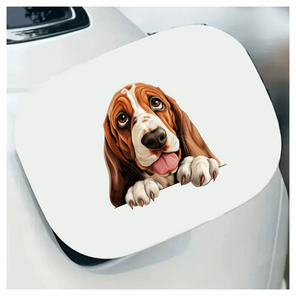 Brown Dog Basset Hound Cute Vinyl Sticker Decal