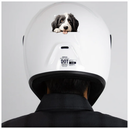 Black White Dog Bearded Collie Vinyl Sticker Decal
