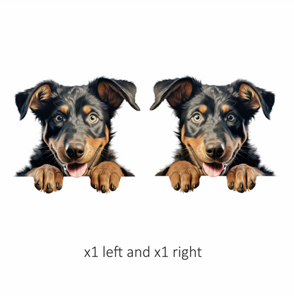 Black Brown Dog Puppy Happy Vinyl Sticker Decal