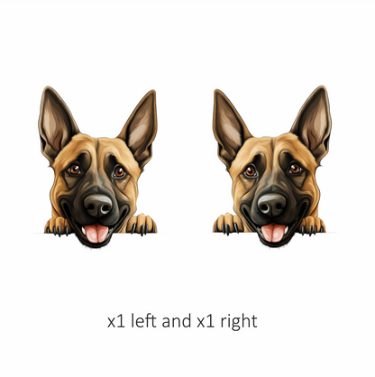 Brown Dog German Shepherd Happy Face Vinyl Sticker Decal