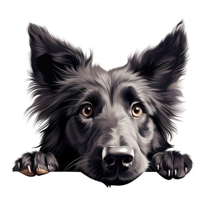 Black Dog Border Collie Face Vinyl Sticker Decal