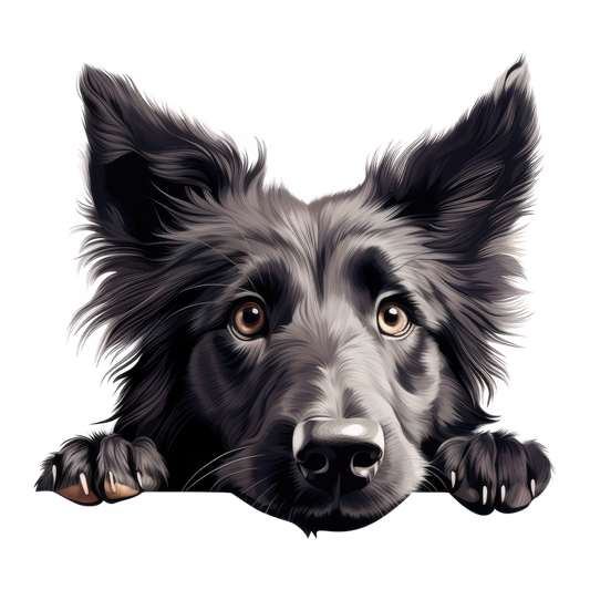 Black Dog Border Collie Face Vinyl Sticker Decal