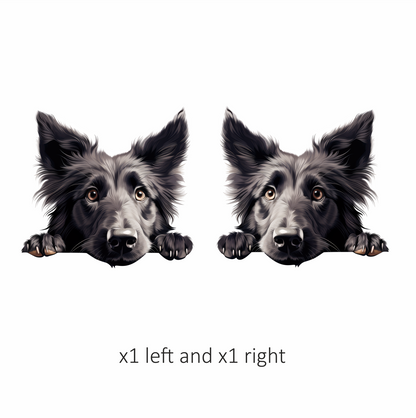 Black Dog Border Collie Face Vinyl Sticker Decal