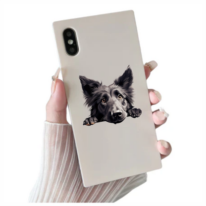 Black Dog Border Collie Face Vinyl Sticker Decal