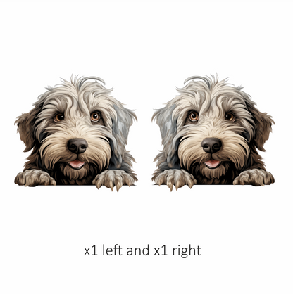 Grey Shaggy Dog Puppy Cute Vinyl Sticker Decal