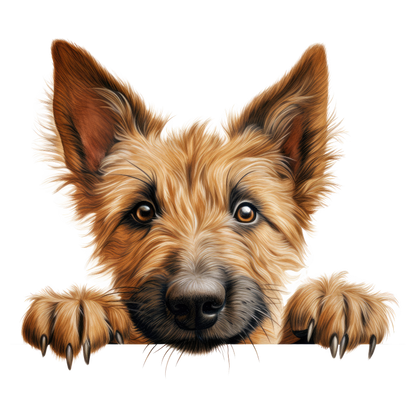 Brown Dog Terrier Face Paws Vinyl Sticker Decal