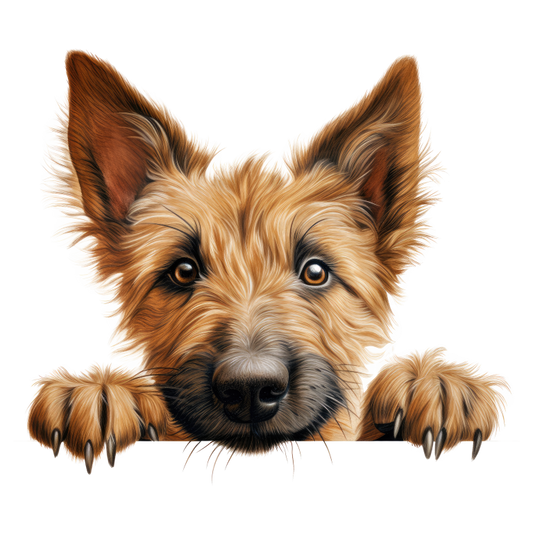 Brown Dog Terrier Face Paws Vinyl Sticker Decal