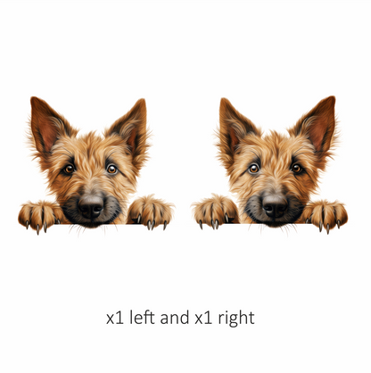 Brown Dog Terrier Face Paws Vinyl Sticker Decal