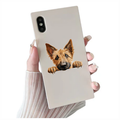 Brown Dog Terrier Face Paws Vinyl Sticker Decal