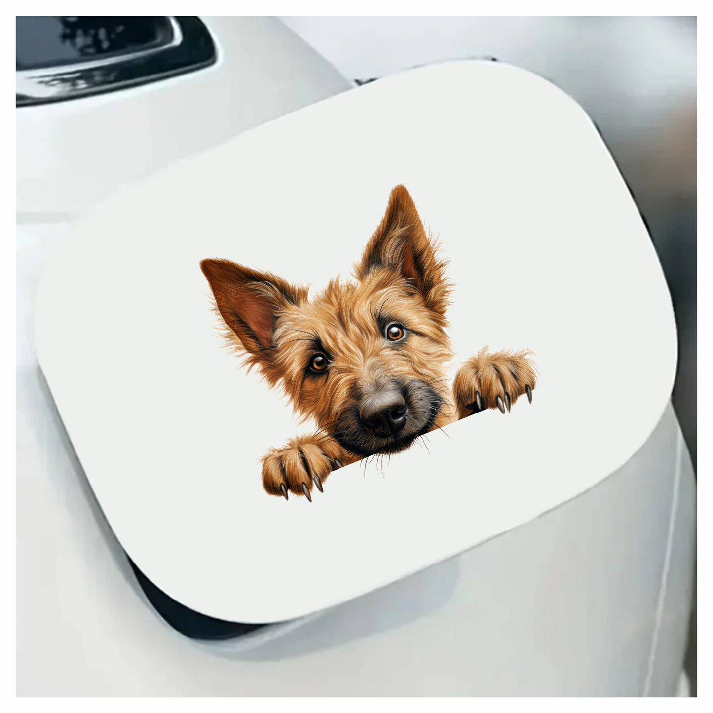 Brown Dog Terrier Face Paws Vinyl Sticker Decal