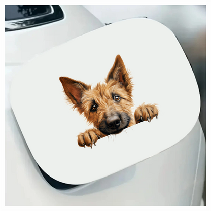 Brown Dog Terrier Face Paws Vinyl Sticker Decal
