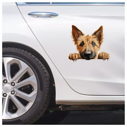 Brown Dog Terrier Face Paws Vinyl Sticker Decal