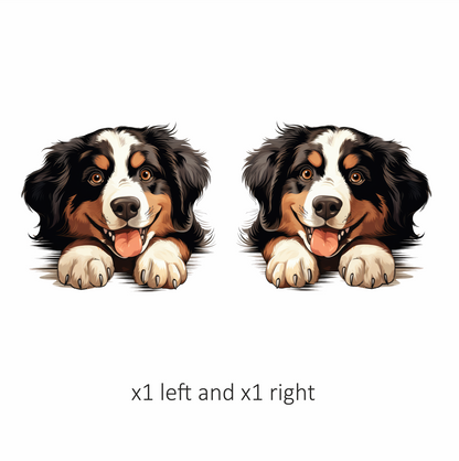 Black Brown White Dog Bernese Vinyl Sticker Decal