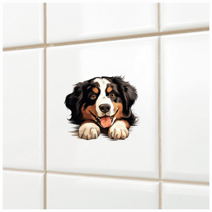 Black Brown White Dog Bernese Vinyl Sticker Decal