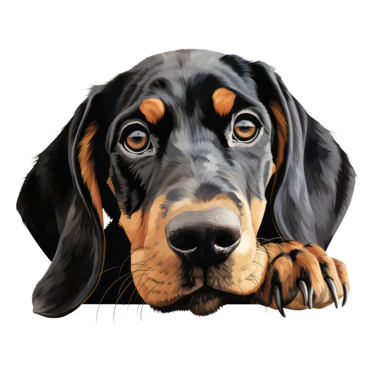 Black Brown Dog Hound Sad Vinyl Sticker Deca
