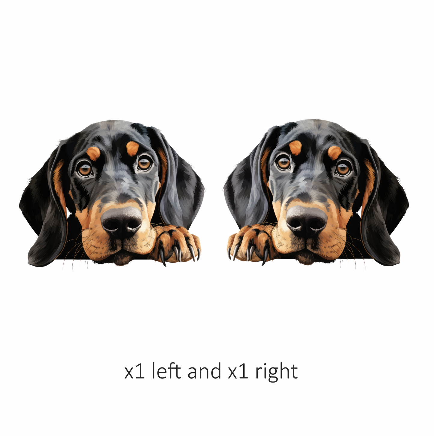 Black Brown Dog Hound Sad Vinyl Sticker Deca