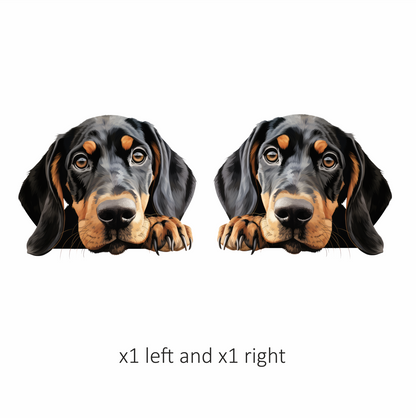 Black Brown Dog Hound Sad Vinyl Sticker Deca