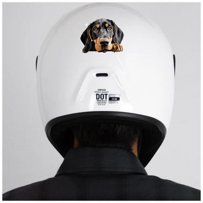 Black Brown Dog Hound Sad Vinyl Sticker Deca