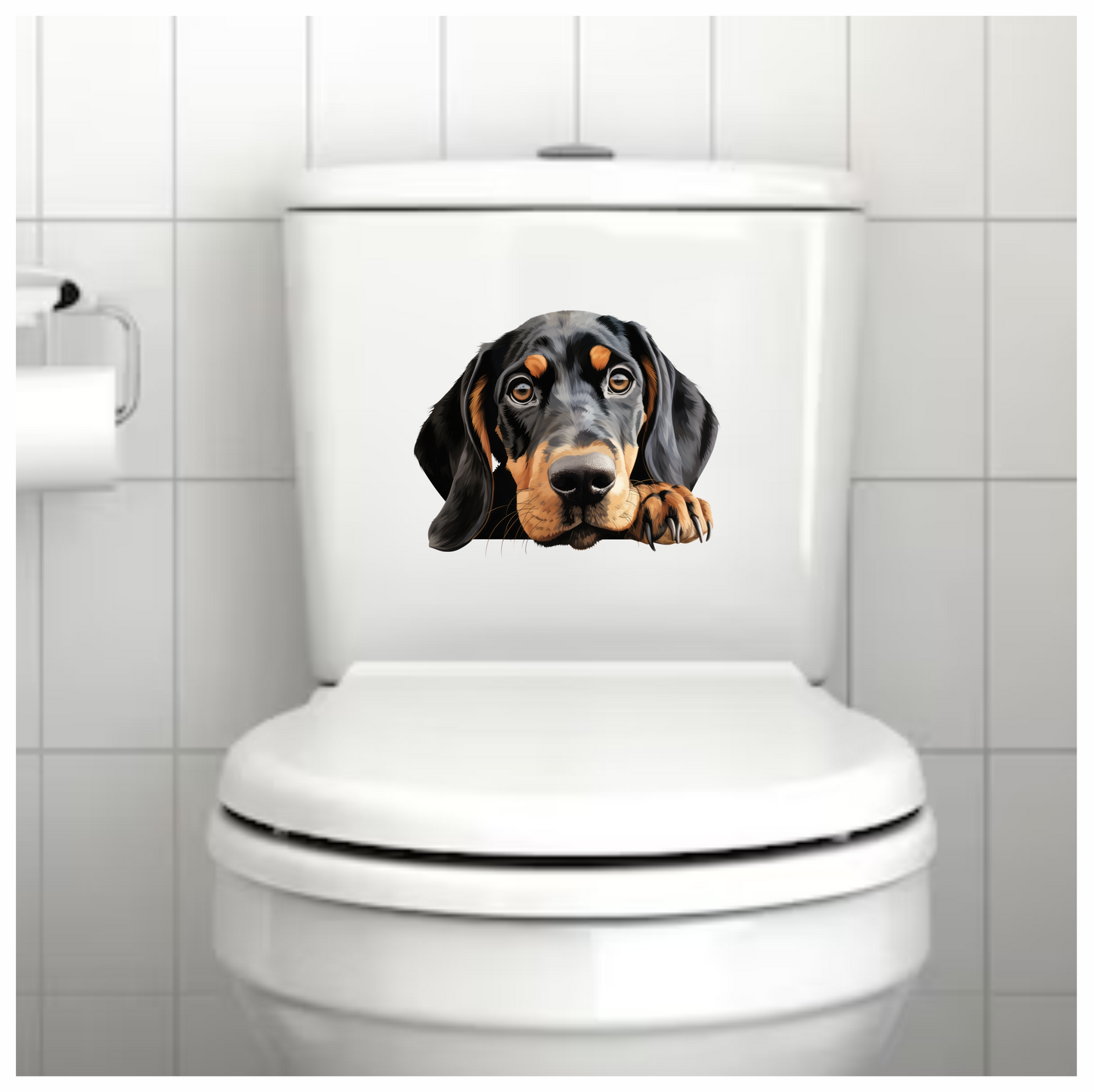 Black Brown Dog Hound Sad Vinyl Sticker Deca