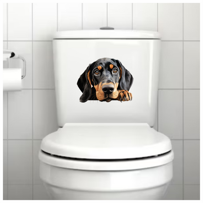 Black Brown Dog Hound Sad Vinyl Sticker Deca