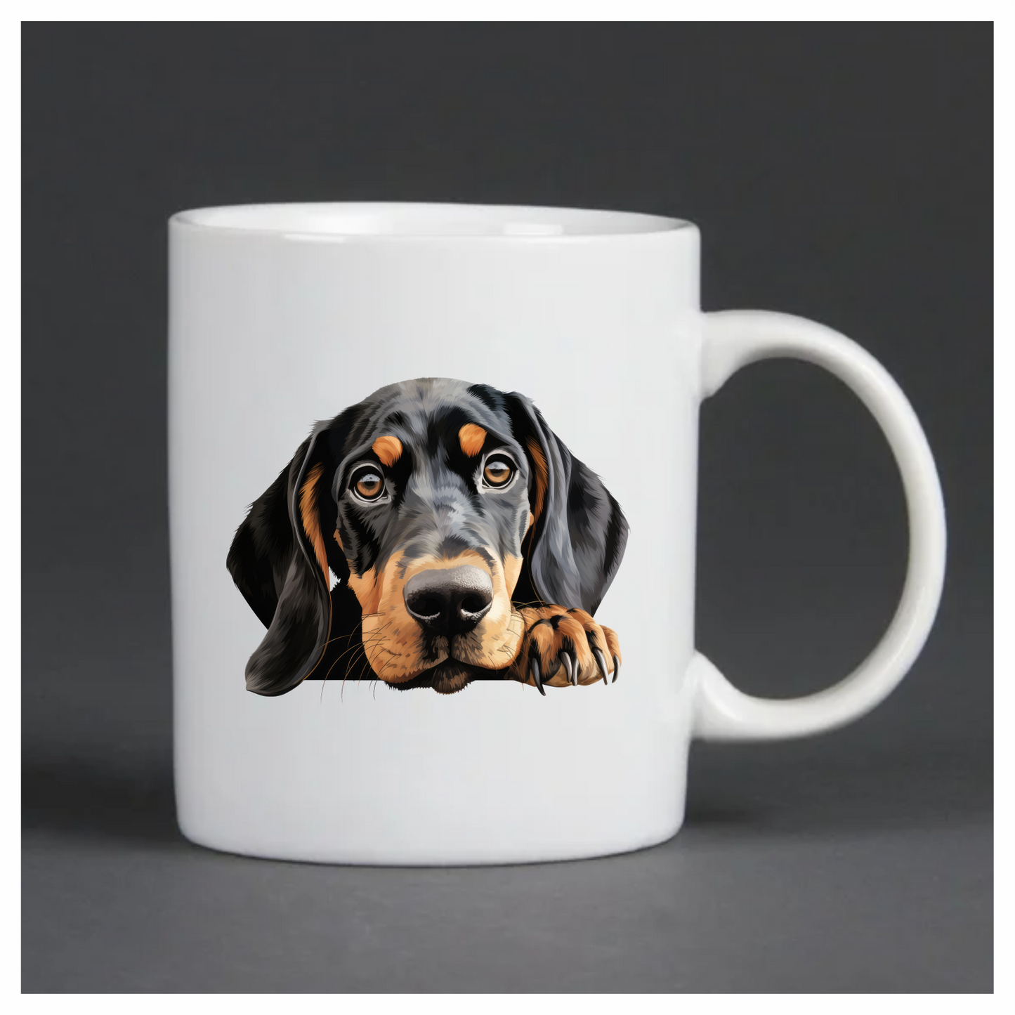 Black Brown Dog Hound Sad Vinyl Sticker Deca