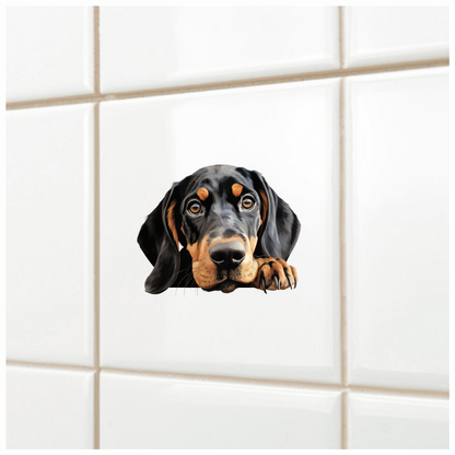 Black Brown Dog Hound Sad Vinyl Sticker Deca