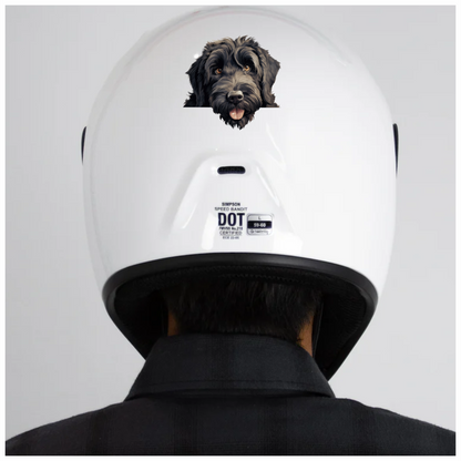 Black Dog Fluffy Labradoodle Tongue Vinyl Sticker Decal