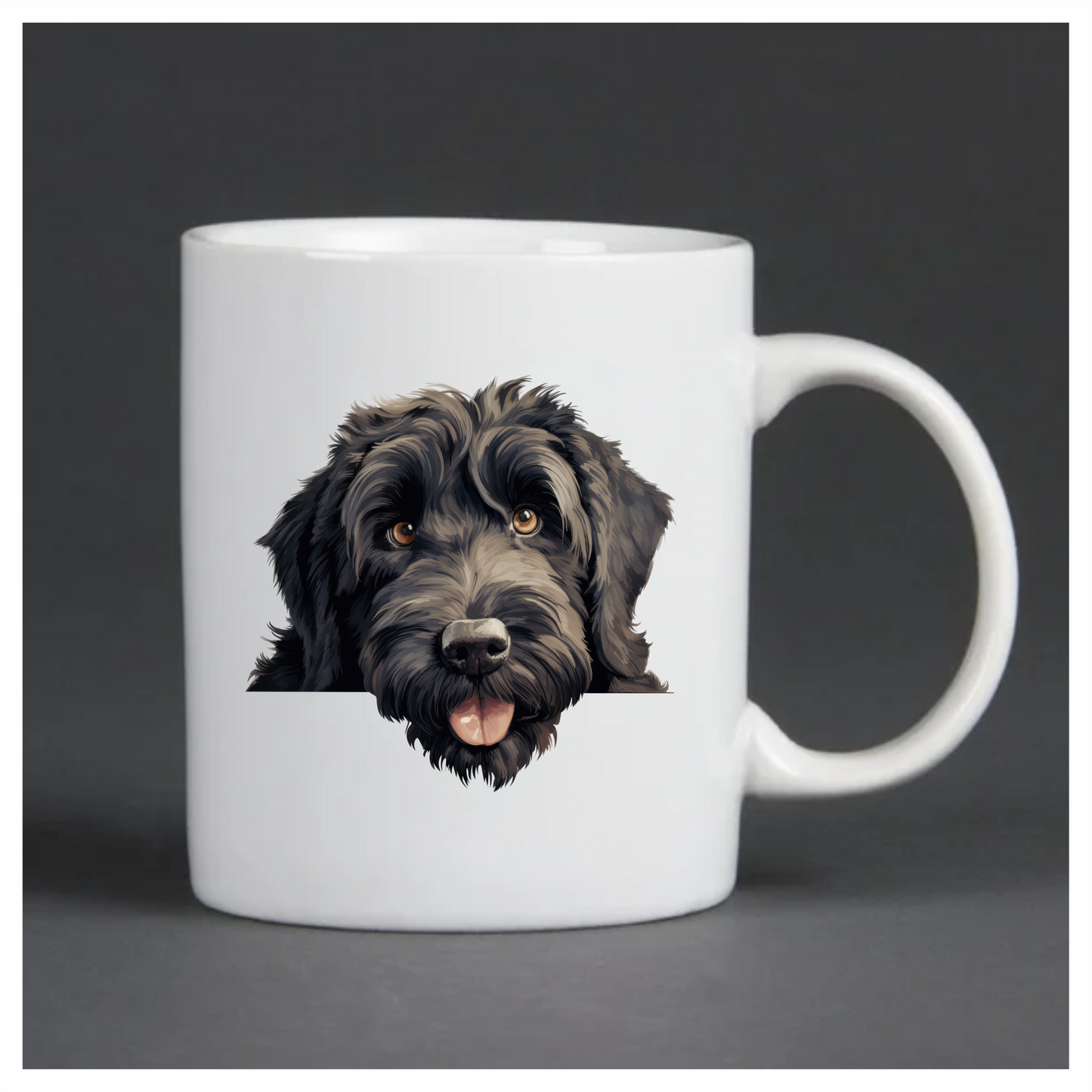 Black Dog Fluffy Labradoodle Tongue Vinyl Sticker Decal